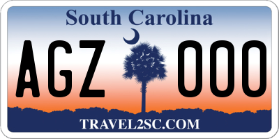 SC license plate AGZ000