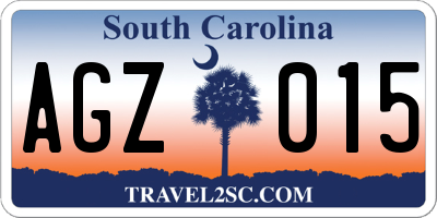 SC license plate AGZ015