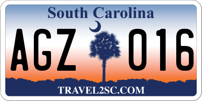 SC license plate AGZ016