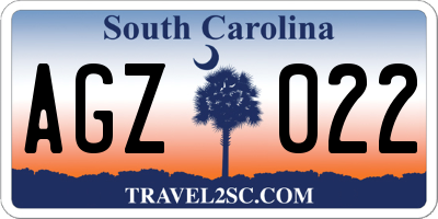 SC license plate AGZ022