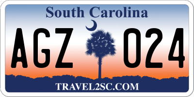 SC license plate AGZ024