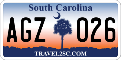 SC license plate AGZ026