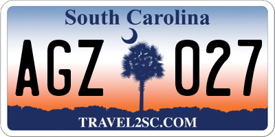 SC license plate AGZ027