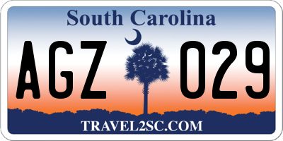 SC license plate AGZ029