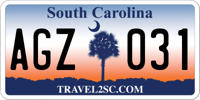 SC license plate AGZ031