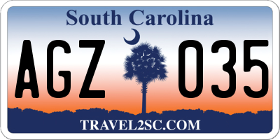 SC license plate AGZ035