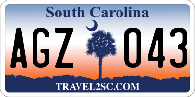 SC license plate AGZ043