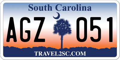 SC license plate AGZ051