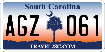 SC license plate AGZ061