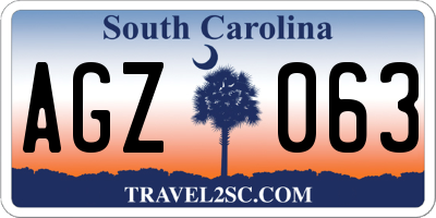 SC license plate AGZ063