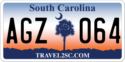 SC license plate AGZ064