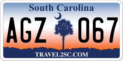 SC license plate AGZ067
