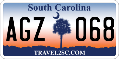 SC license plate AGZ068