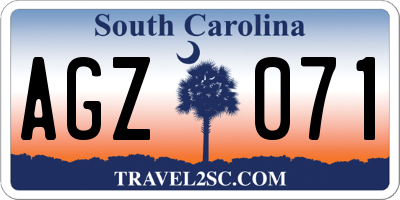 SC license plate AGZ071
