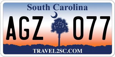 SC license plate AGZ077