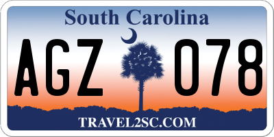 SC license plate AGZ078