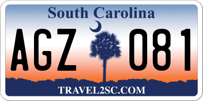 SC license plate AGZ081