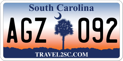 SC license plate AGZ092