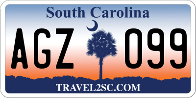 SC license plate AGZ099