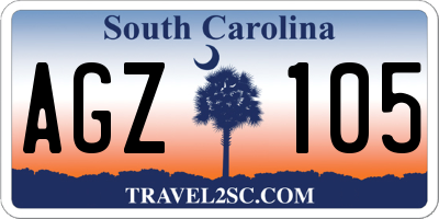 SC license plate AGZ105