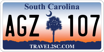 SC license plate AGZ107