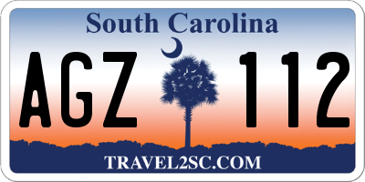 SC license plate AGZ112