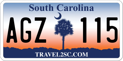 SC license plate AGZ115