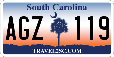 SC license plate AGZ119