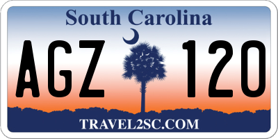 SC license plate AGZ120