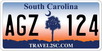 SC license plate AGZ124
