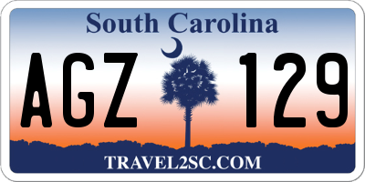 SC license plate AGZ129