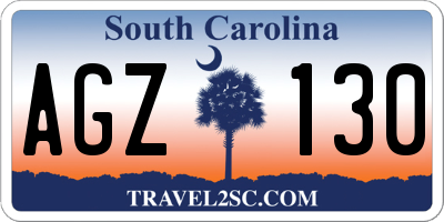 SC license plate AGZ130