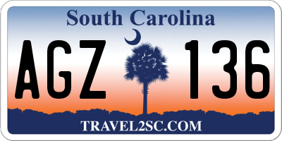 SC license plate AGZ136