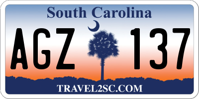 SC license plate AGZ137