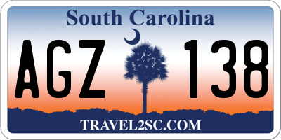 SC license plate AGZ138