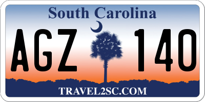 SC license plate AGZ140