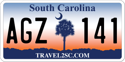 SC license plate AGZ141