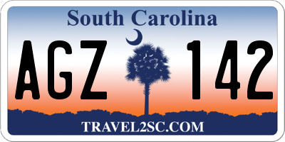 SC license plate AGZ142