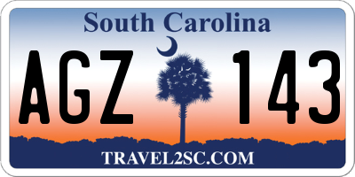 SC license plate AGZ143