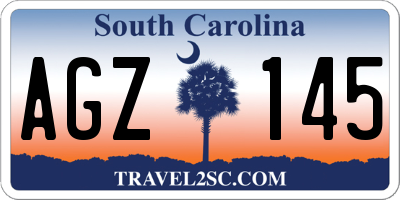 SC license plate AGZ145