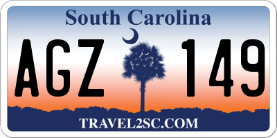 SC license plate AGZ149