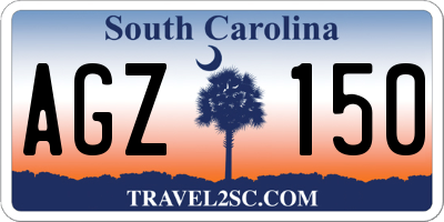 SC license plate AGZ150