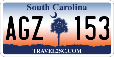 SC license plate AGZ153