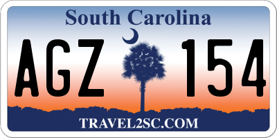 SC license plate AGZ154