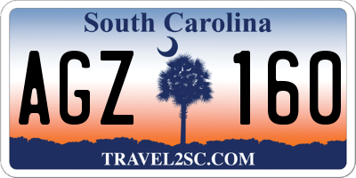 SC license plate AGZ160