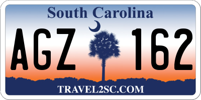 SC license plate AGZ162