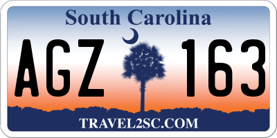 SC license plate AGZ163