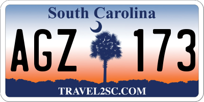SC license plate AGZ173