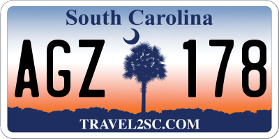 SC license plate AGZ178