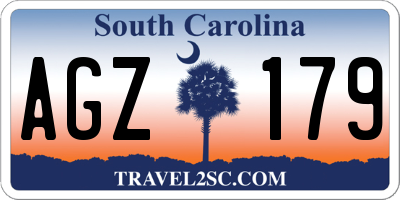 SC license plate AGZ179